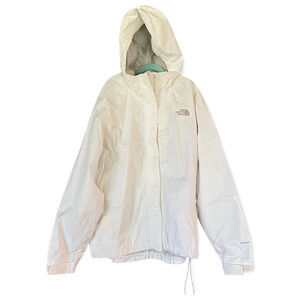 The North Face Venture Hyvent Jacket Full Zip Hooded Mesh Lined White Large